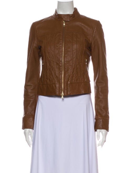 Haute Hippie Leather Biker Jacket Brown