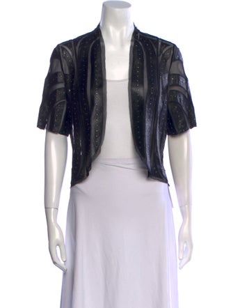 Haute Hippie Open Front Short Sleeve Crop Top