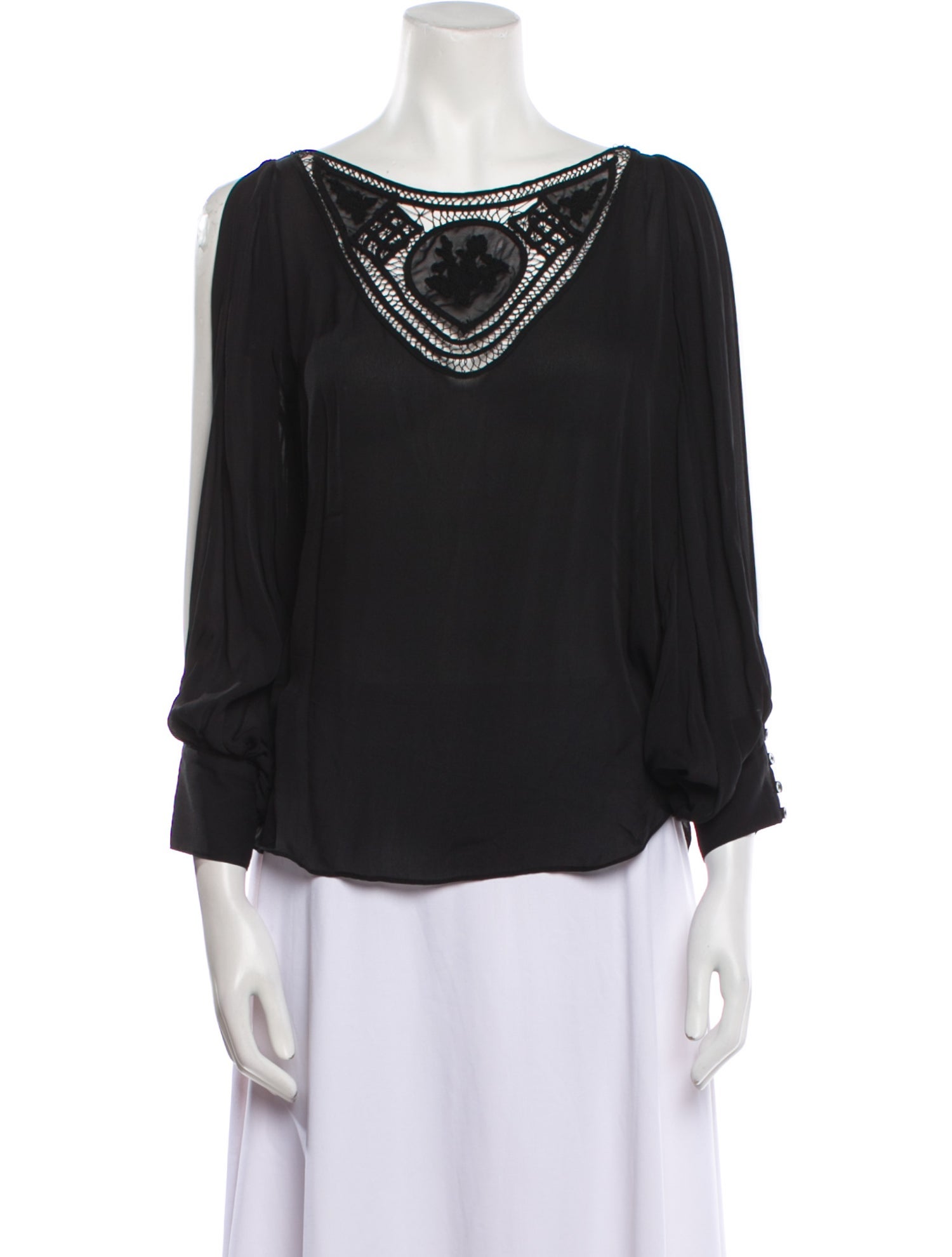HHH by Haute Hippie Silk Bateau Neckline Blouse