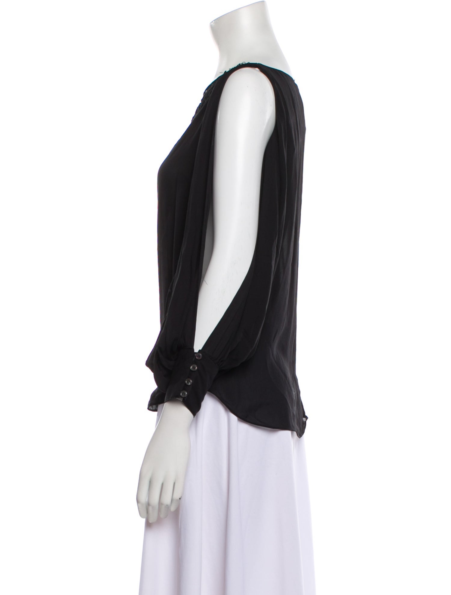 HHH by Haute Hippie Silk Bateau Neckline Blouse