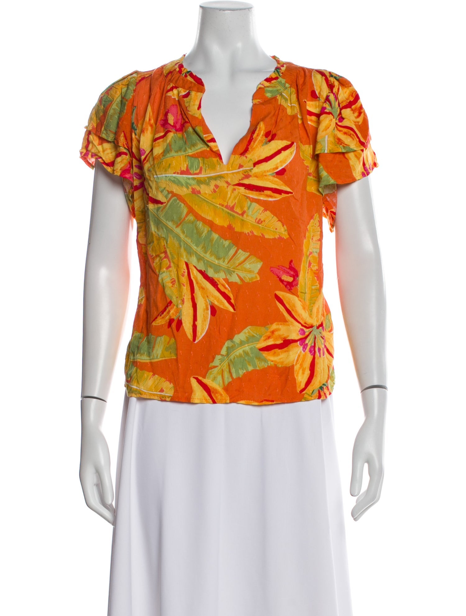 Haute Hippie Printed V-Neck Blouse