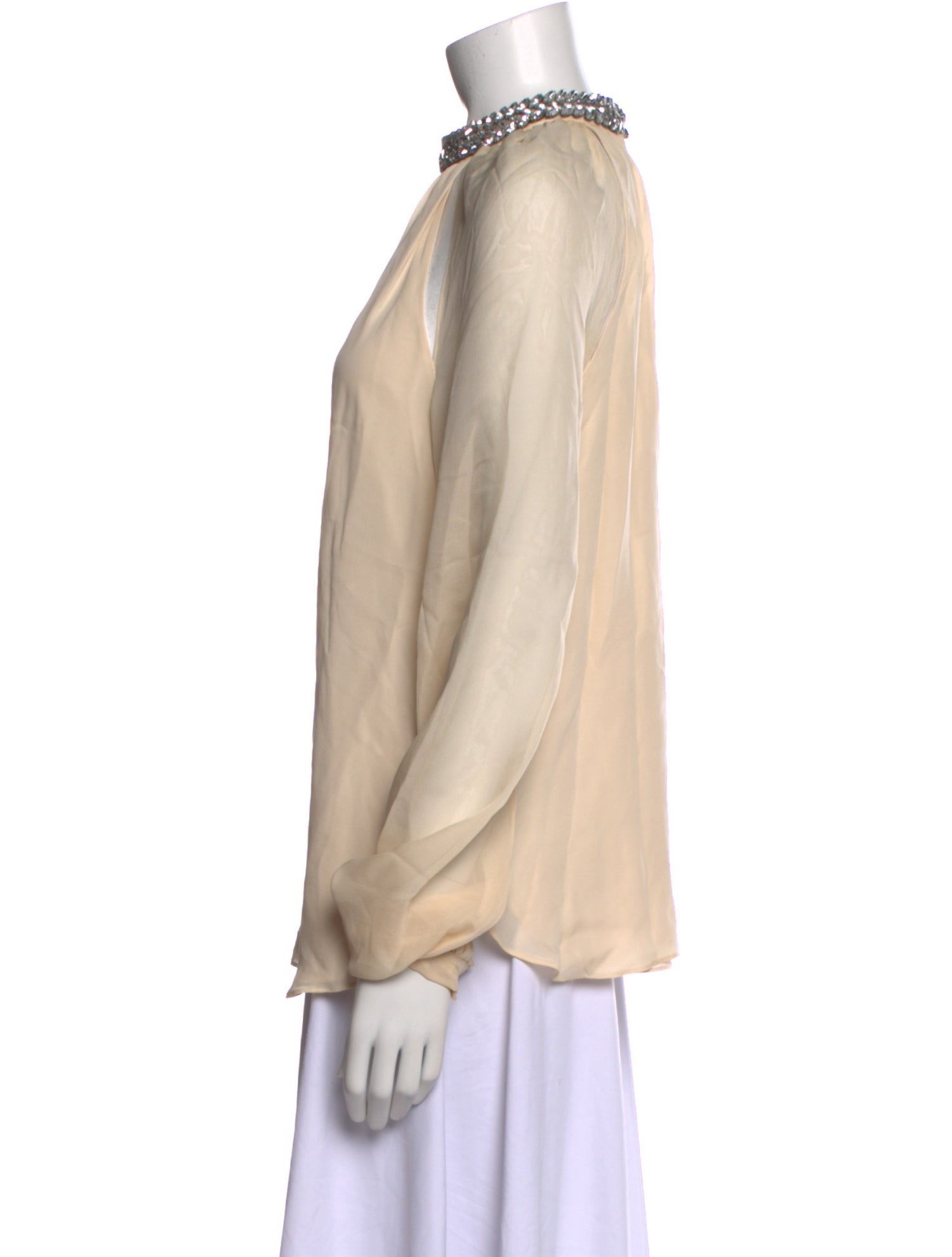 Haute Hippie Silk Mock Neck Blouse