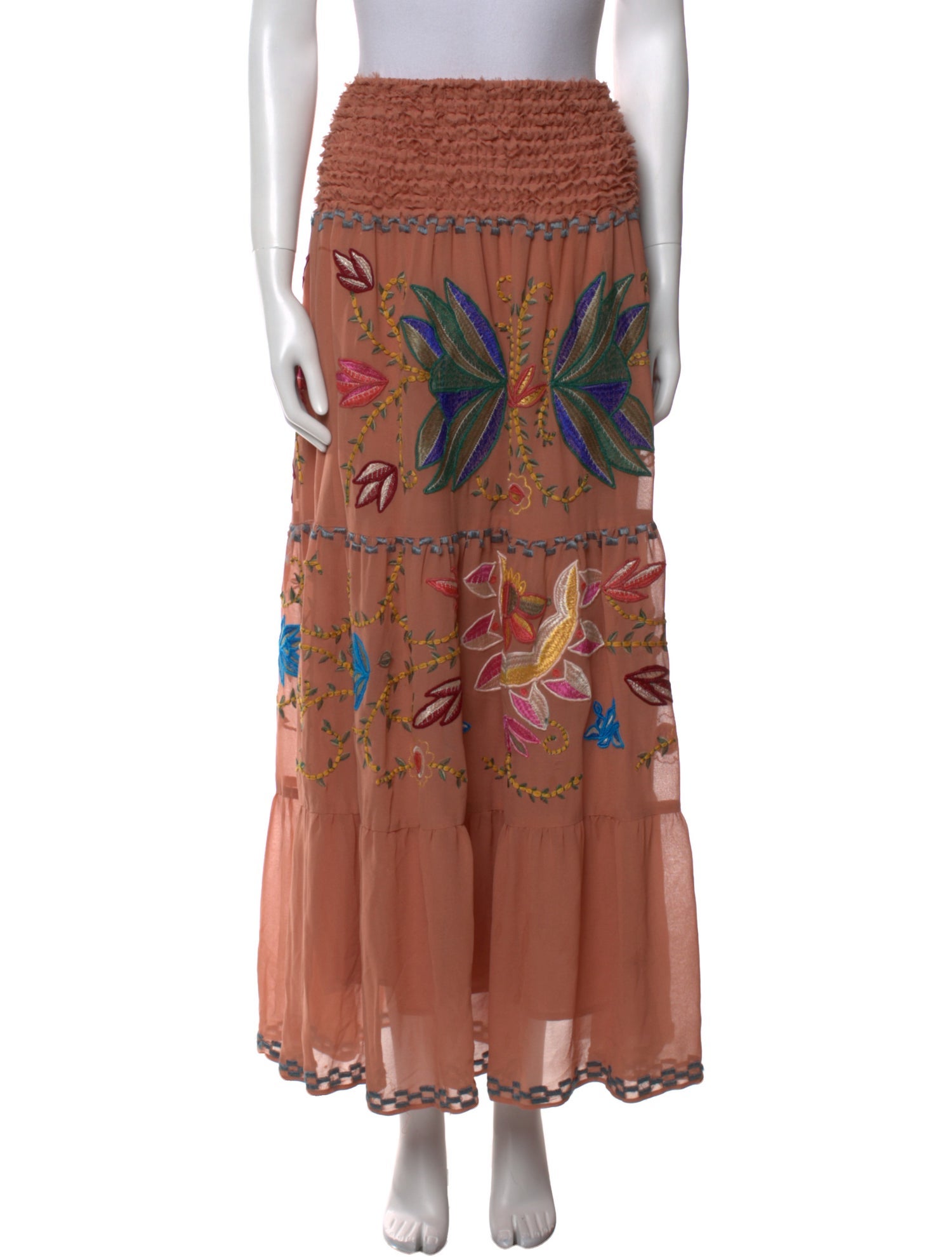 Haute Hippie Silk Midi Length Skirt