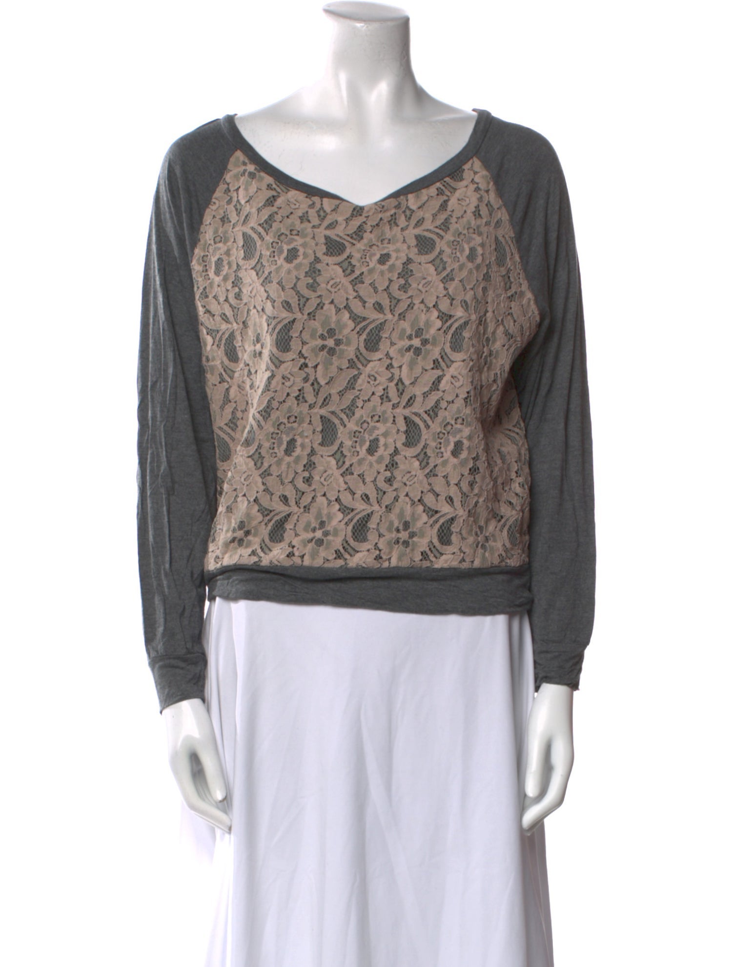 Haute Hippie Lace Pattern V-Neck Sweater