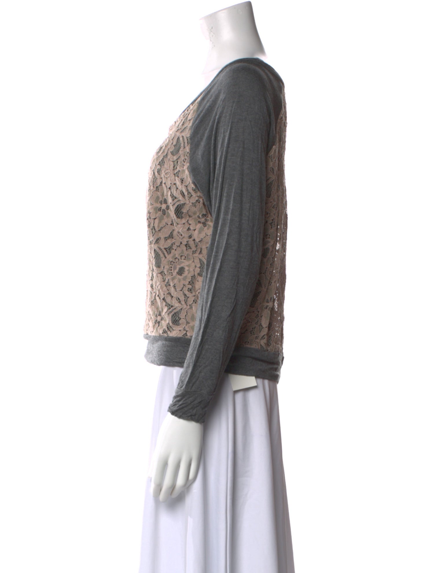 Haute Hippie Lace Pattern V-Neck Sweater