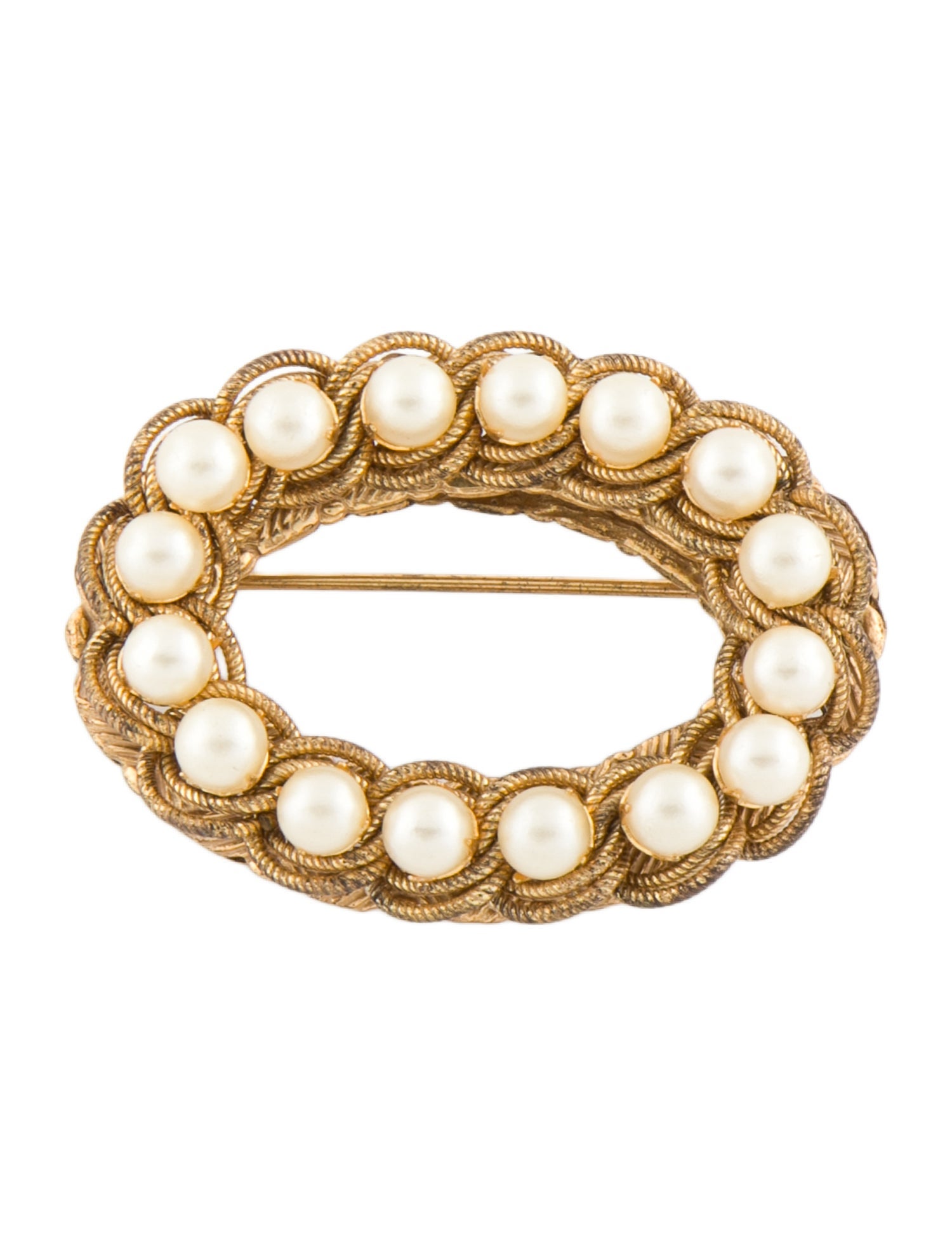 Miriam Haskell Vintage Faux Pearl Brooch