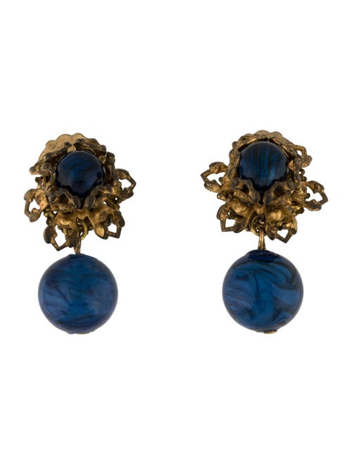 Miriam Haskell Resin Drop Clip-On Earrings