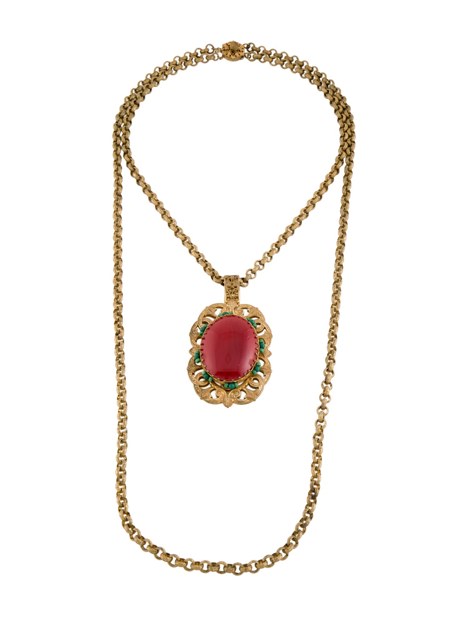 Miriam Haskell Vintage Resin Pendant Necklace