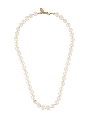 Miriam Haskell Bolo Faux Pearl Necklace