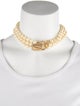 Miriam Haskell Faux Pearl & Crystal Collar Necklace