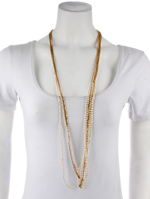 Miriam Haskell Faux Pearl Multistrand Necklace