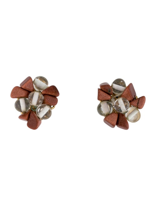 Miriam Haskell Resin Beaded Clip-On Earrings