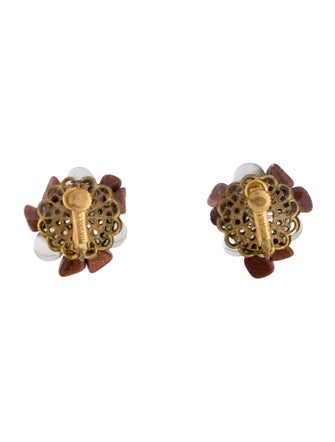 Miriam Haskell Resin Beaded Clip-On Earrings