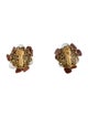 Miriam Haskell Resin Beaded Clip-On Earrings