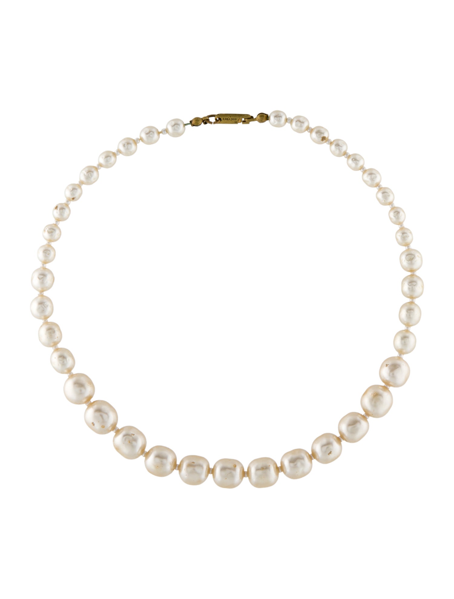 Miriam Haskell Faux Pearl Choker Necklace