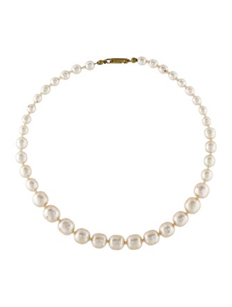 Miriam Haskell Faux Pearl Choker Necklace