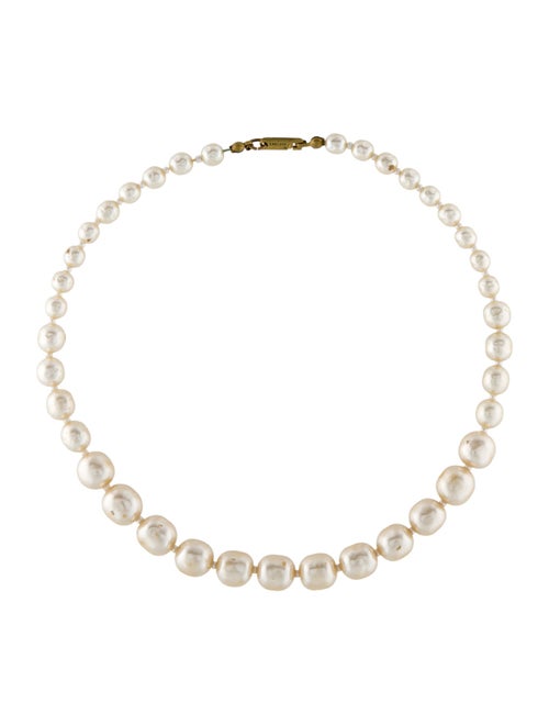 Miriam Haskell Faux Pearl Choker Necklace