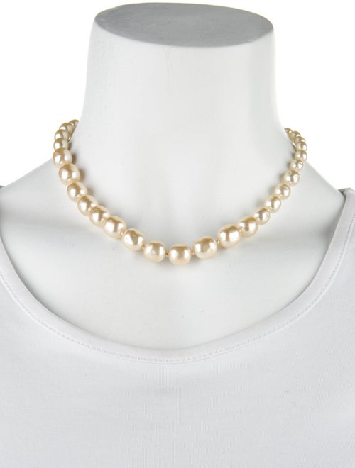 Miriam Haskell Faux Pearl Choker Necklace