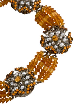 Miriam Haskell Bead & Crystal Collar Necklace