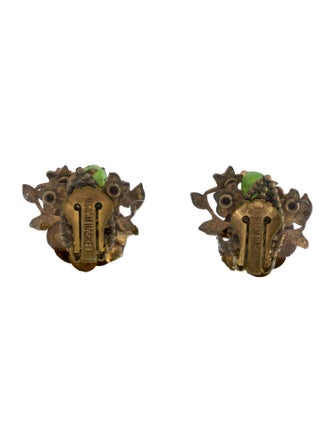 Miriam Haskell Crystal & Bead Clip-On Earrings