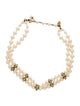 Miriam Haskell Faux Pearl & Crystal Choker Necklace