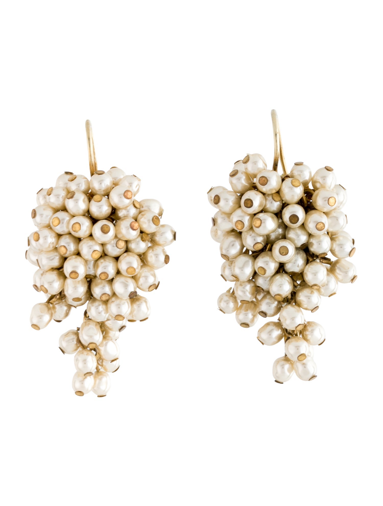 Miriam Haskell Faux Pearl Chandelier Earring