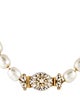 Miriam Haskell Faux Pearl Crystal Pendant Necklace