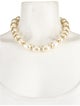 Miriam Haskell Faux Pearl Crystal Pendant Necklace