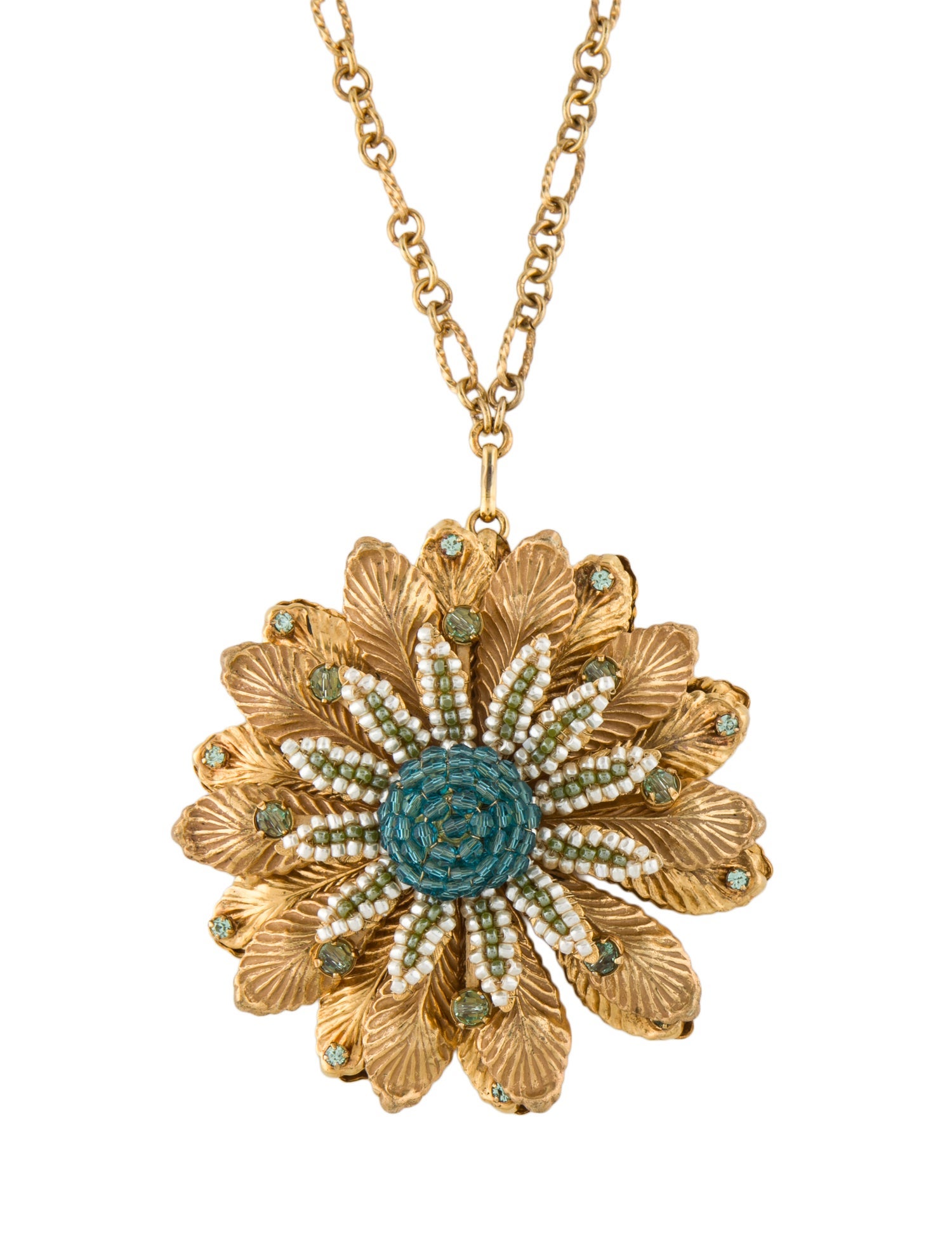 Miriam Haskell Faux Pearl & Bead, Crystal Station Pendant Necklace