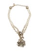 Miriam Haskell Faux Pearl & Crystal Pendant Necklace