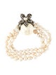 Miriam Haskell Faux Pearl & Crystal Multistrand Bracelet