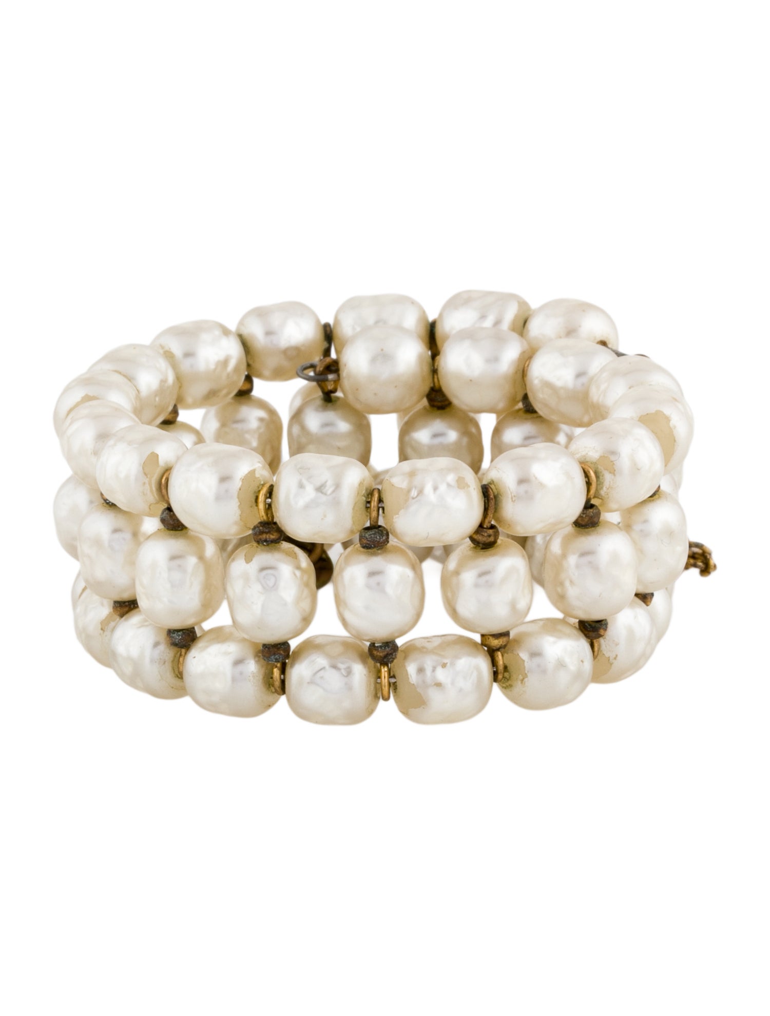 Miriam Haskell Vintage Faux Pearl Beaded Bracelet