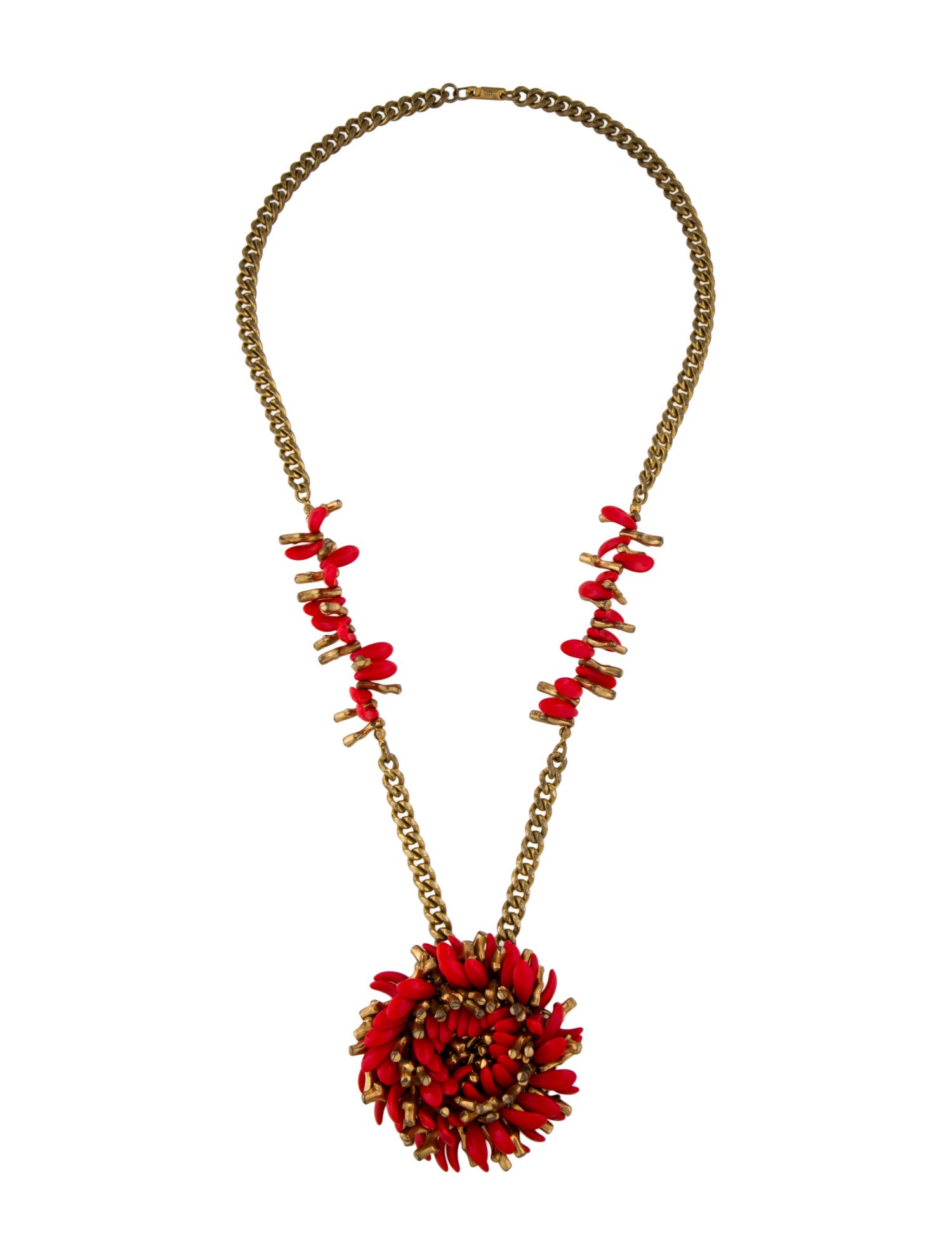 Miriam Haskell Resin Flower Pendant Necklace