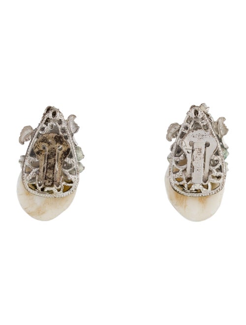 Miriam Haskell Bakelite Foliage Clip-On Earrings