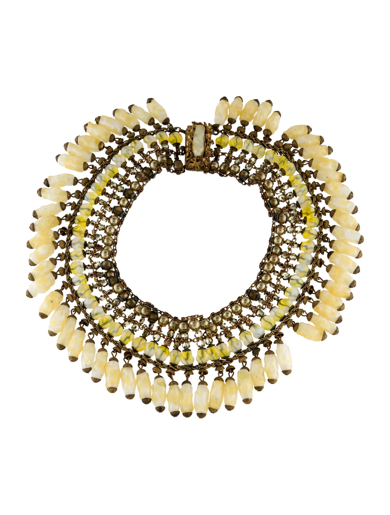 Miriam Haskell Vintage Crystal & Multi-Stone Choker Necklace