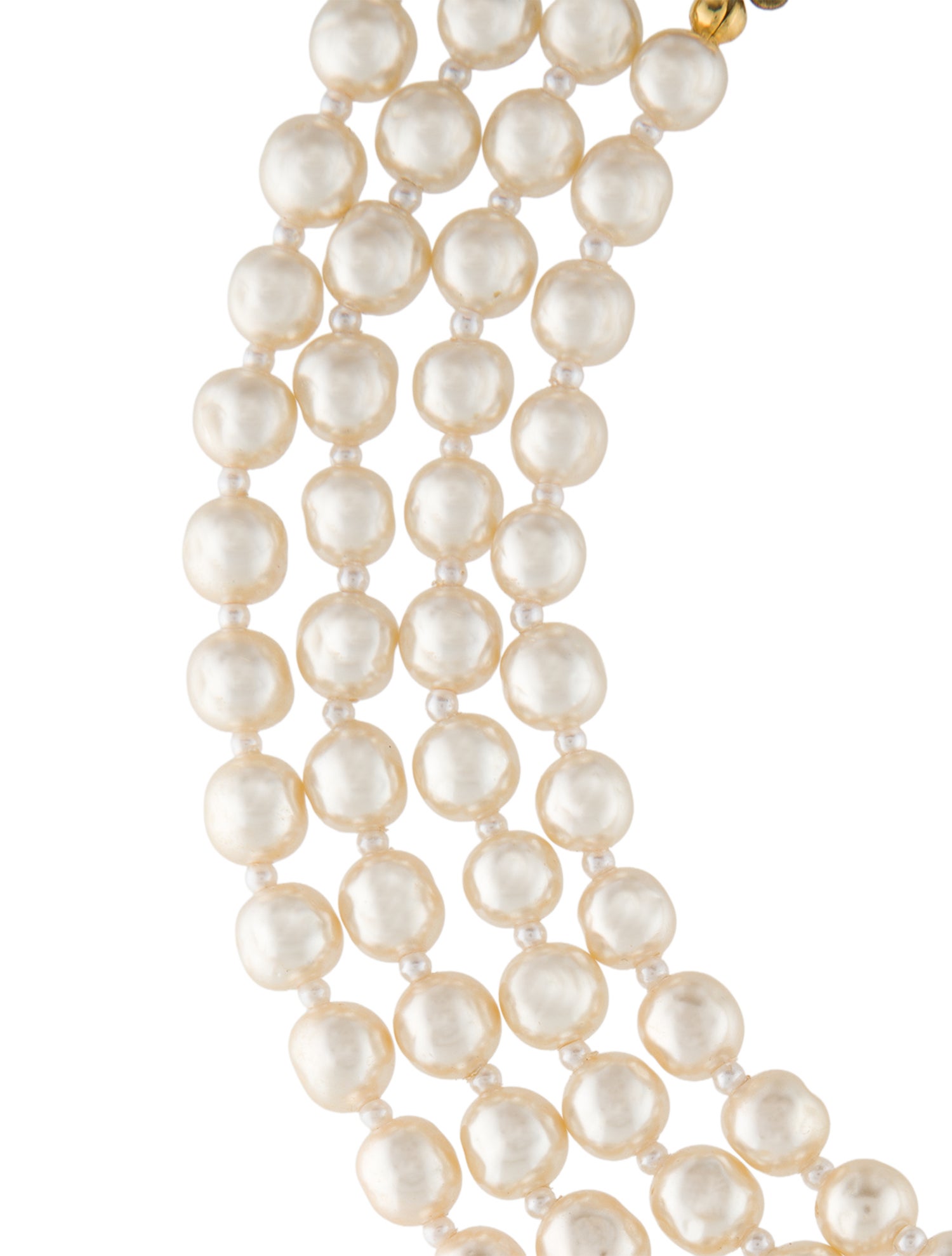 Miriam Haskell Faux Pearl Multistrand Necklace