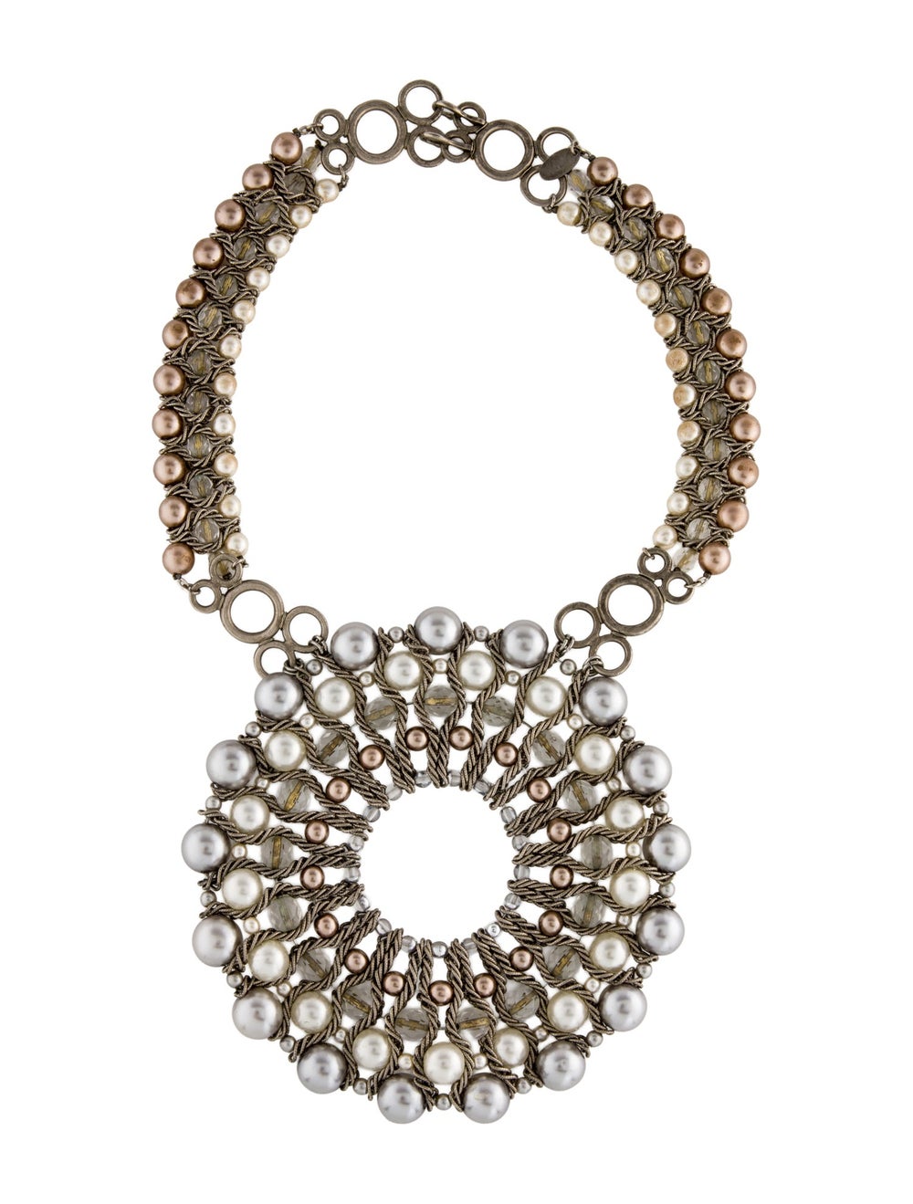 Miriam Haskell Silver-Tone Metal & Gold-Tone Meta… - image 1