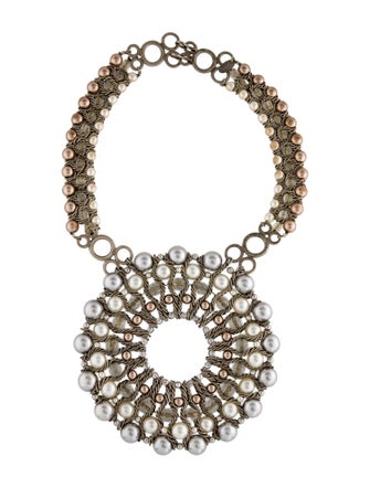 Miriam Haskell Faux Pearl Choker Necklace