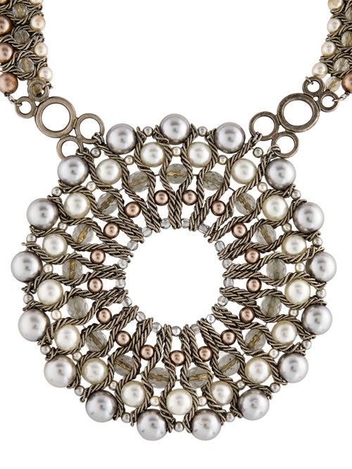 Miriam Haskell Faux Pearl Choker Necklace
