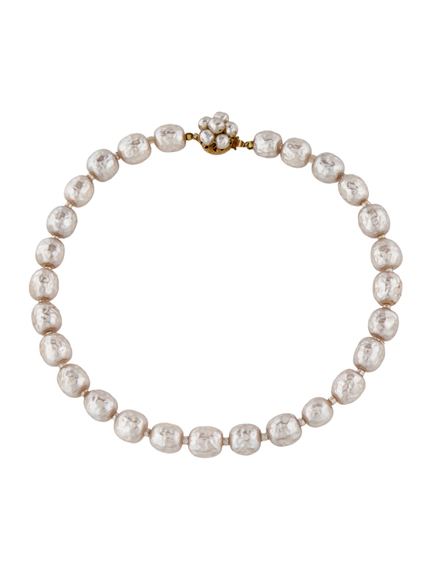 Miriam Haskell Faux Pearl Choker Necklace