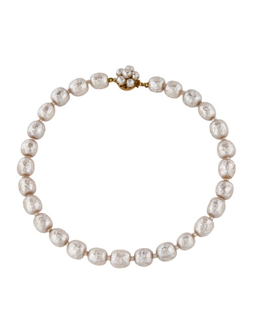 Miriam Haskell Faux Pearl Choker Necklace