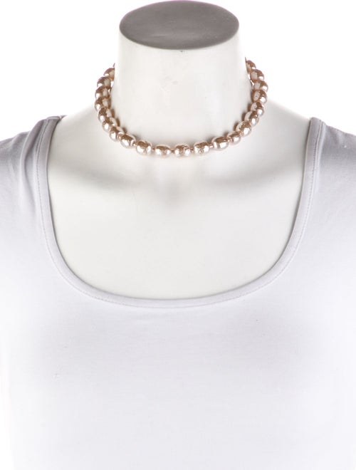 Miriam Haskell Faux Pearl Choker Necklace