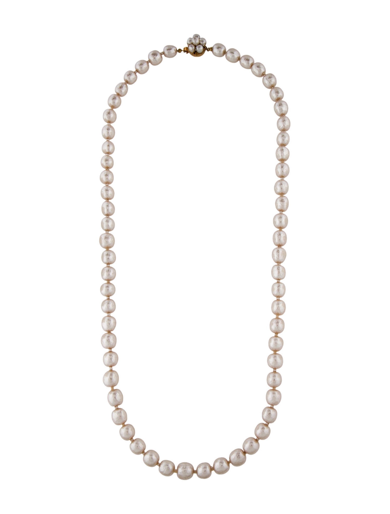 Miriam Haskell Faux Pearl Bead Strand Necklace