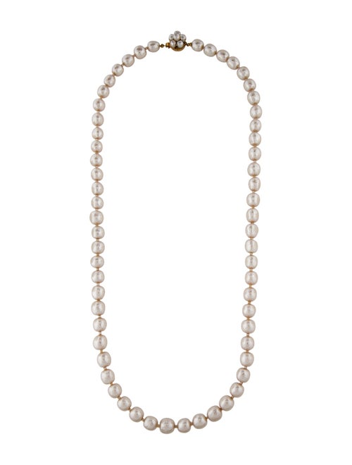 Miriam Haskell Faux Pearl Bead Strand Necklace