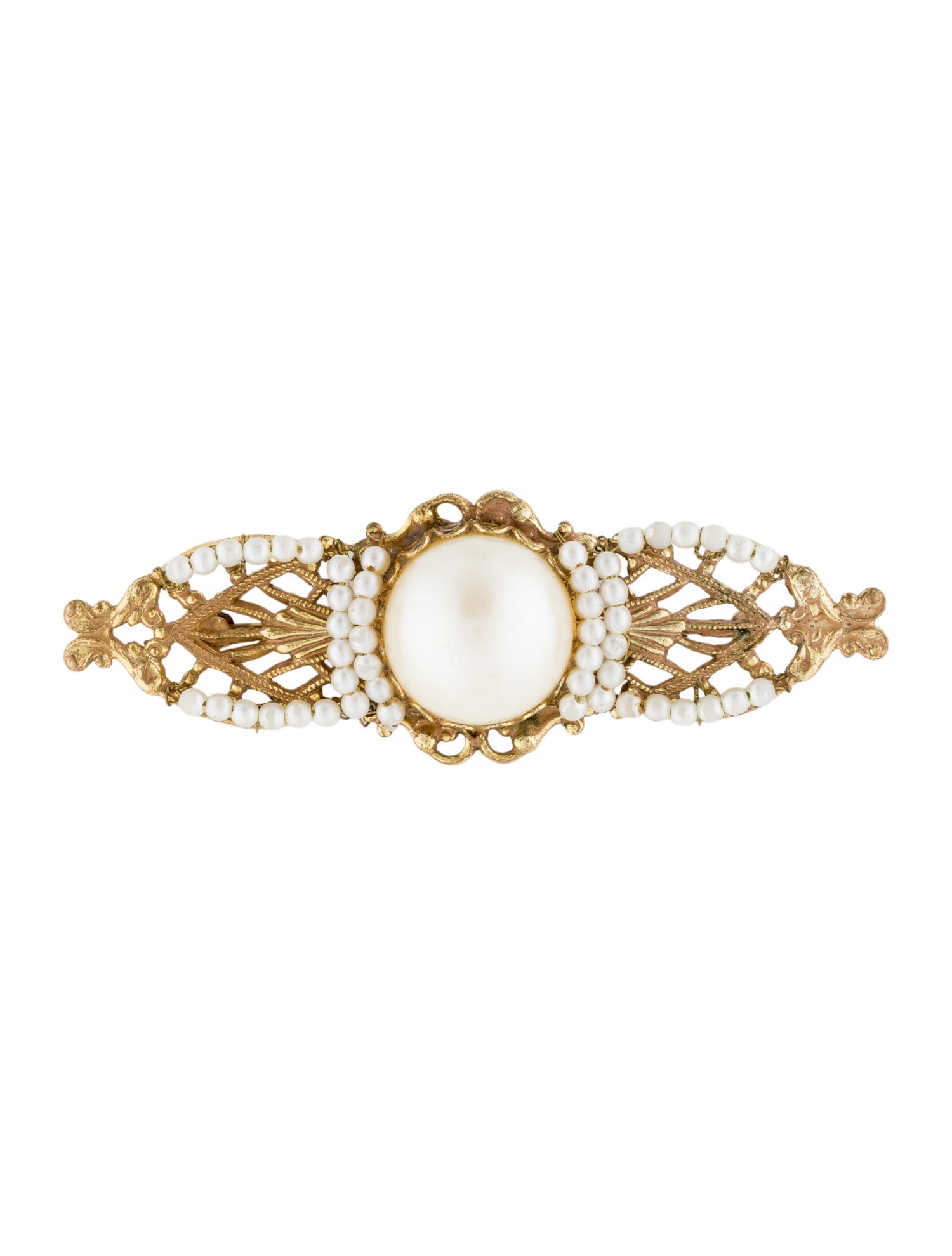 Miriam Haskell Faux Pearl Pin Brooch