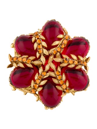 Miriam Haskell Crystal & Resin Brooch Pin