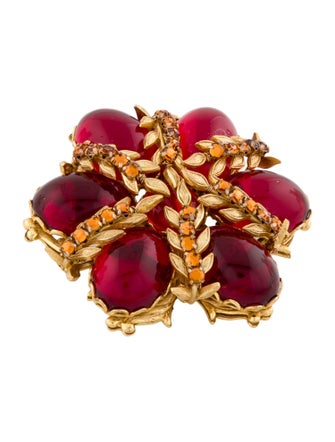 Miriam Haskell Crystal & Resin Brooch Pin
