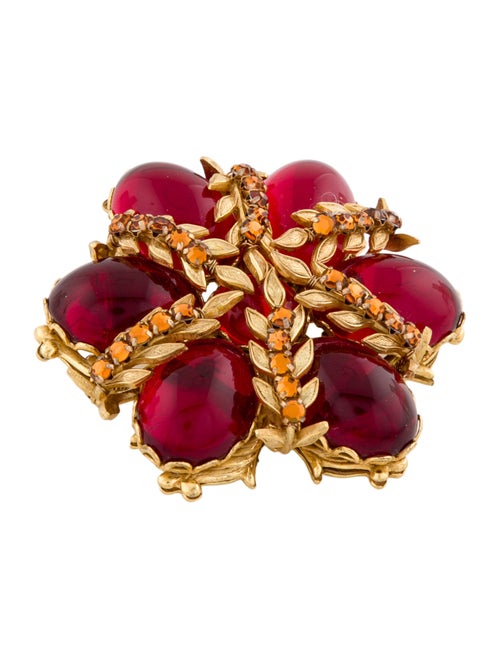 Miriam Haskell Crystal & Resin Brooch Pin