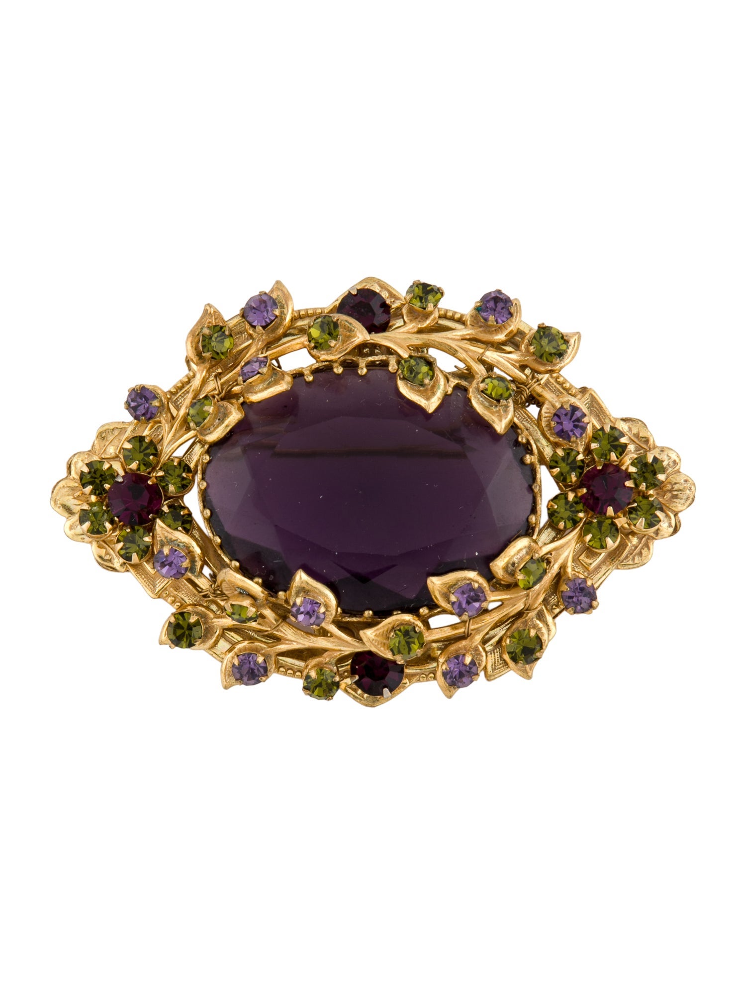 Miriam Haskell Crystal Brooch Pin