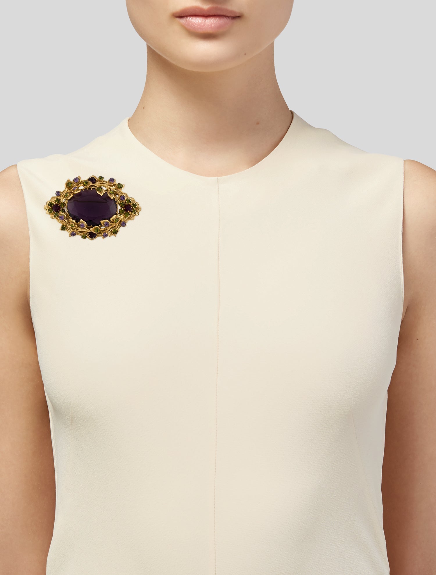 Miriam Haskell Crystal Brooch Pin